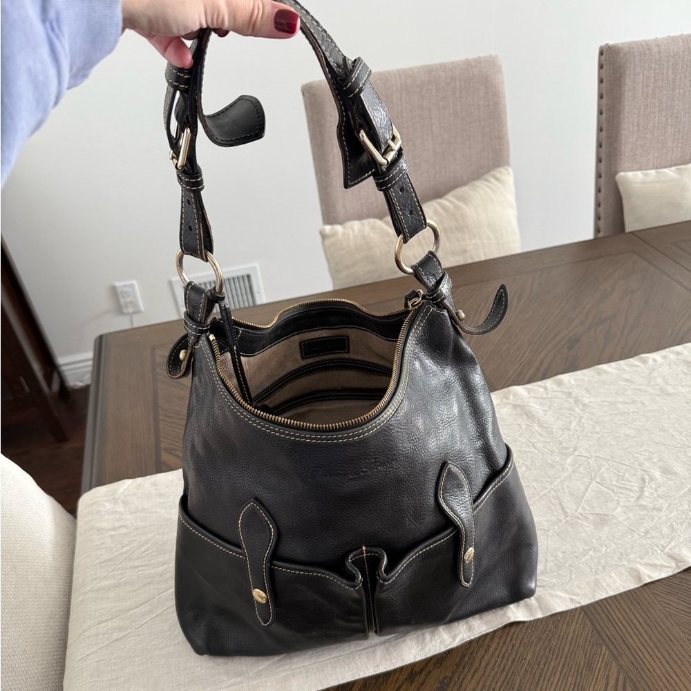 Donney and Burke Black Leather Handbag